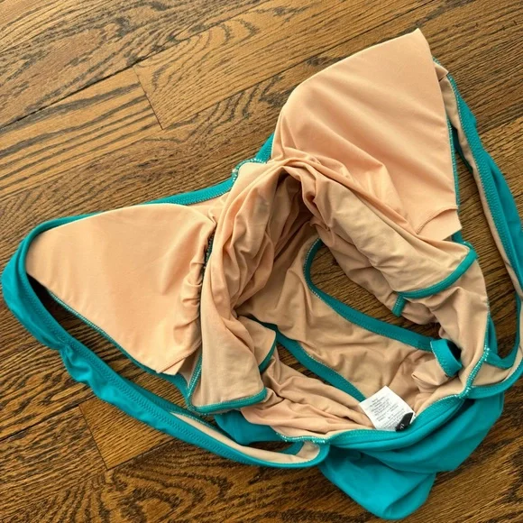 J. Crew Turquoise Ruched One-Piece Swimsuit Size 6 - Picture 12 of 12